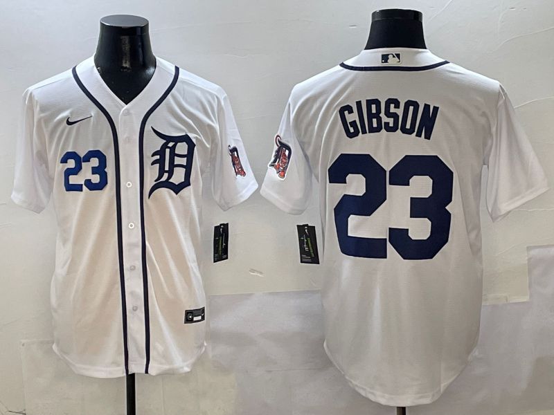Men Detroit Tigers #23 Gibson White Game Nike 2025 MLB Jersey style 4